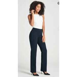 BETABRAND Classic Dress Pant Yoga Pant Straight Navy Tall Length